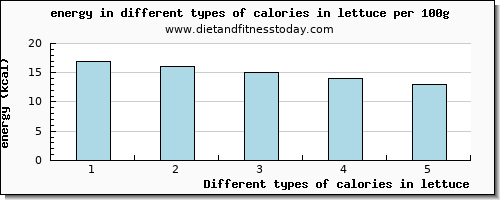 calories in lettuce energy per 100g